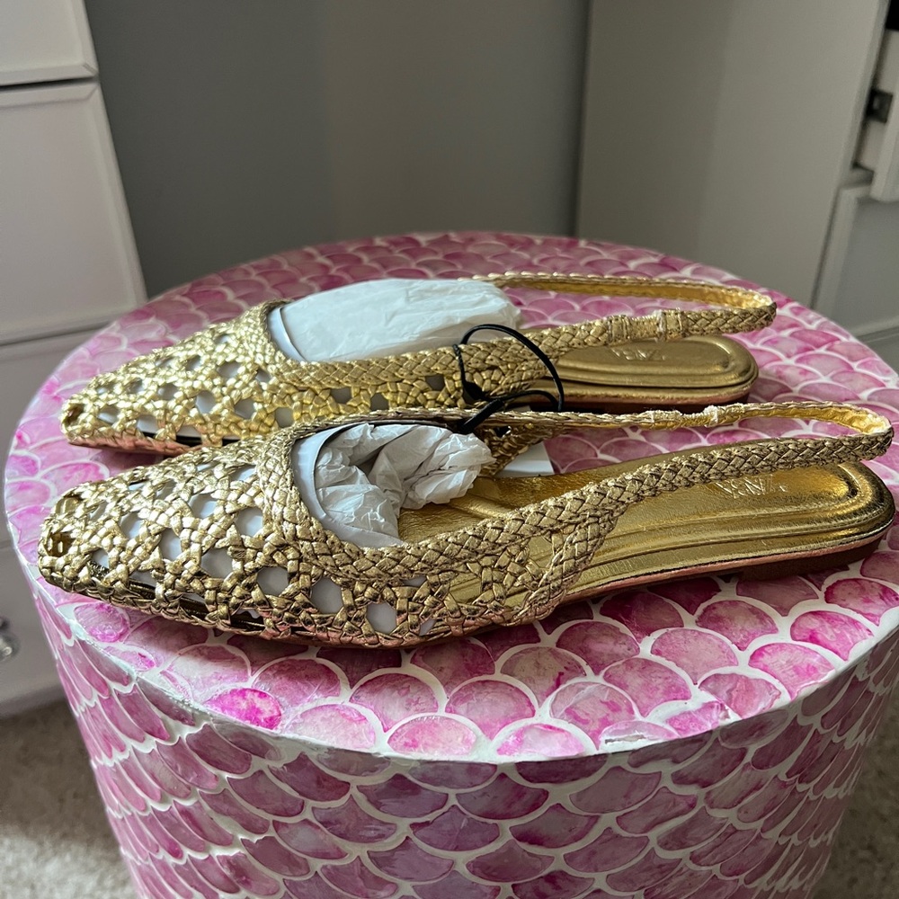 Zara Gold Slingback flats